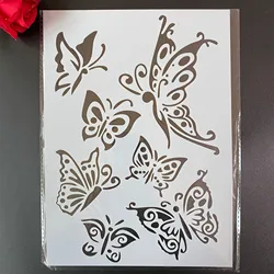 Plantillas DIY para pintar en la pared, álbum de recortes para colorear en relieve, plantilla de tarjeta de papel decorativa, A4, 29x21cm, mariposa Animal