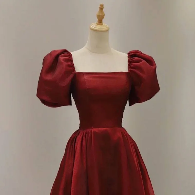 Vestido De noche De gasa con cuello cuadrado para mujer, traje De Fiesta De graduación, boda, nuevo estilo, 2023