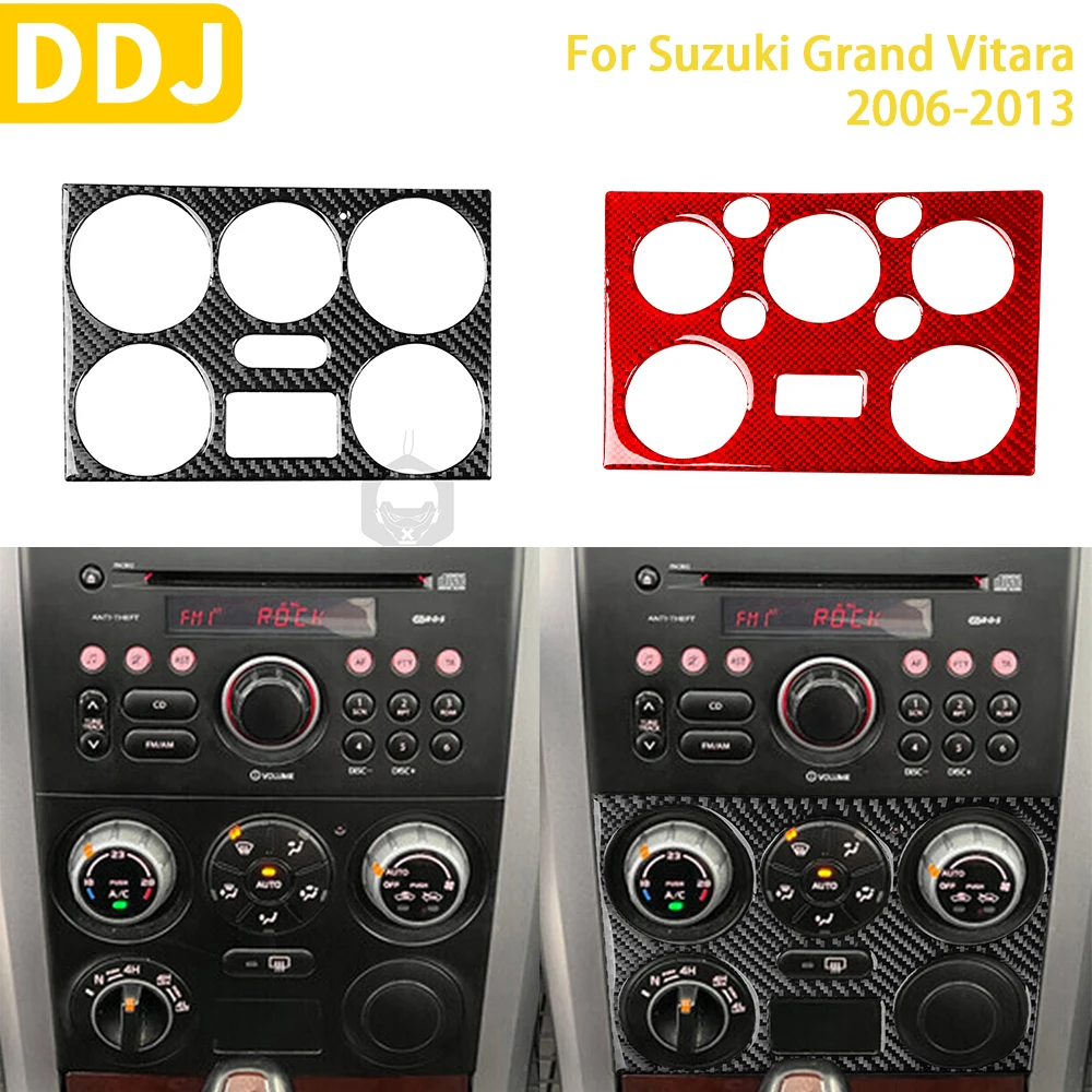 For Suzuki Grand Vitara 2006 2007 2008 2009 2010 2011 2012 2013 Accessories Carbon Fiber Car Interior AC CD Panel Trim Sticker