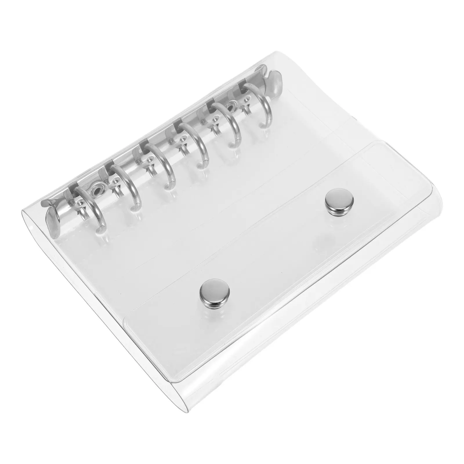 

A7 PVC Soft Cover Binder Clear 6 Ring Snap Closure for Loose Leaf Notebook Journal Budget Card Photo Document Organizer