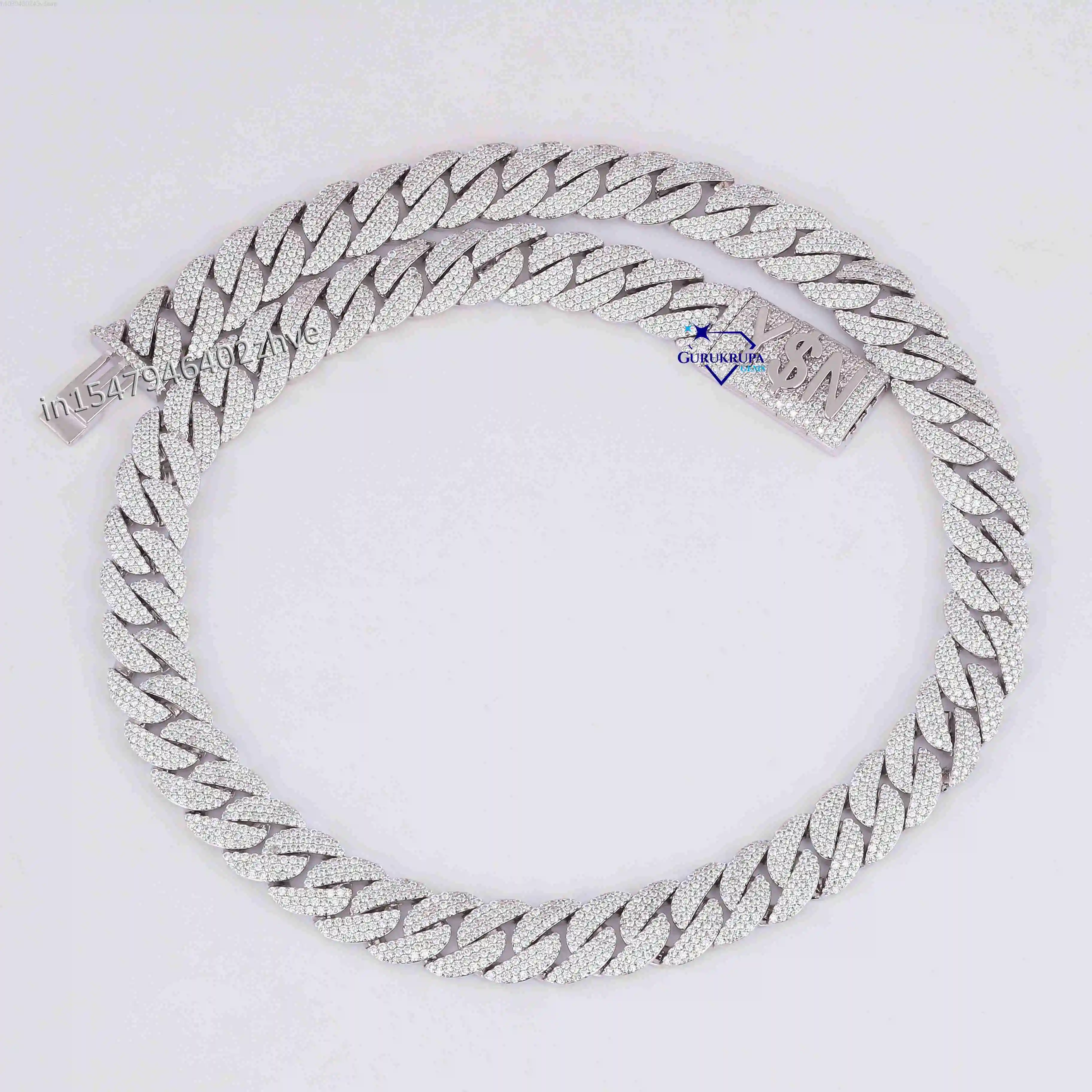 

Iced Out 16mm Miami Cuban Chain Hip Hop Jewelry 925 Sterling Silver VVS Lab Grown Diamond Rapper Cuban Link Chain Necklace