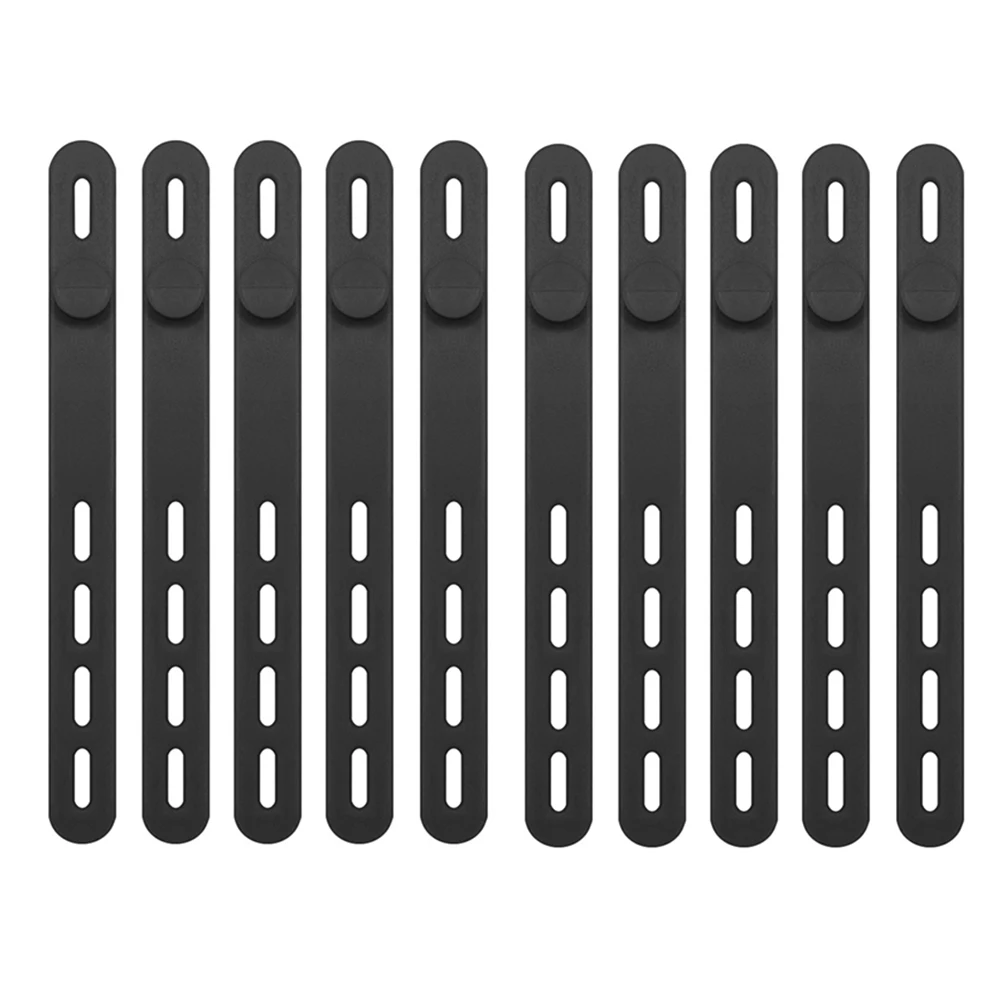 10/15 Pack Silicone Cable Ties Reusable Adjustable Organizer With Locking Buckle 130*12mm Secure Locking Mechanism Cable Ties
