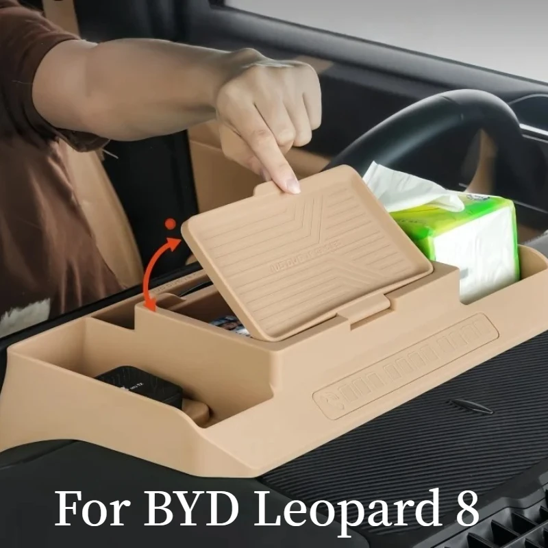 Car Central Control Tissue Storage Box For BYD Leopard 8 Modification Auto Dashboard Organizer Interior Upgrade Accessories