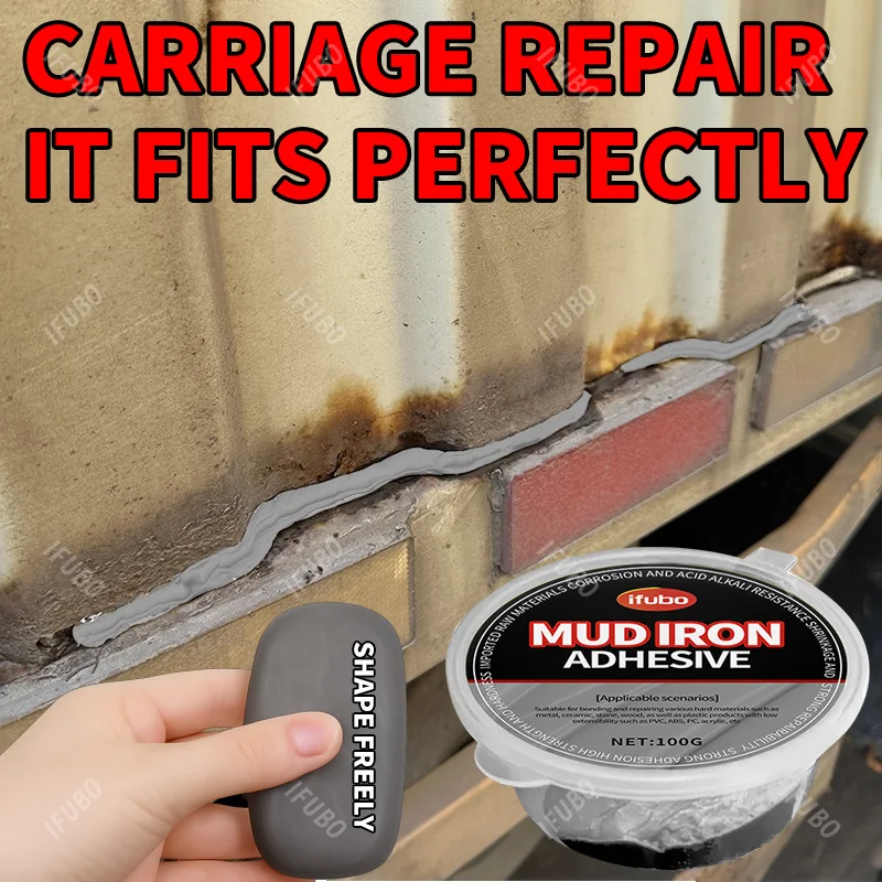 IFUBO Mud Iron Adhesive 100g, Corrosion Resistance & Quick-Drying, Ideal for Car Body, Pipe, Pottery, Multi-Surface Repair