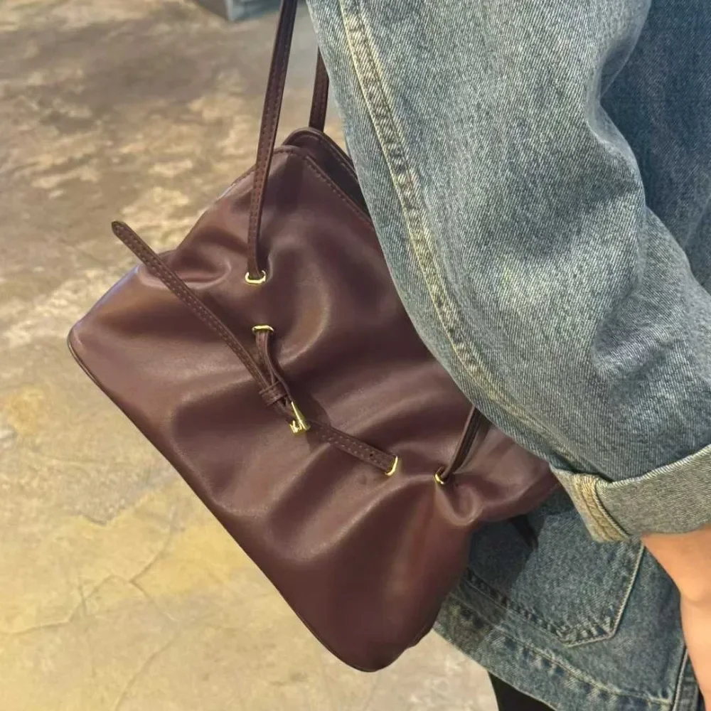 

Легкая роскошная высококачественная сумка-облако из овчины первого слоя High Sense, большая вместительная сумка на плечо, минимальная расслабляющая сумка