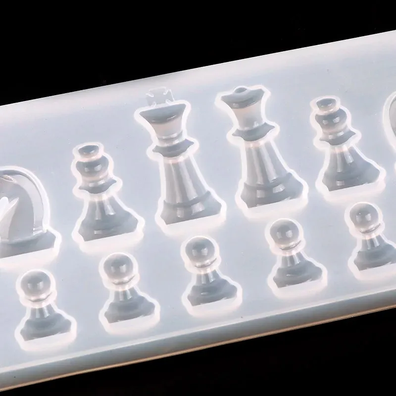 2pcs International Chess Shape Silicone Mold DIY Clay UV Epoxy Resin Mold Pendant Molds For DIY view 6