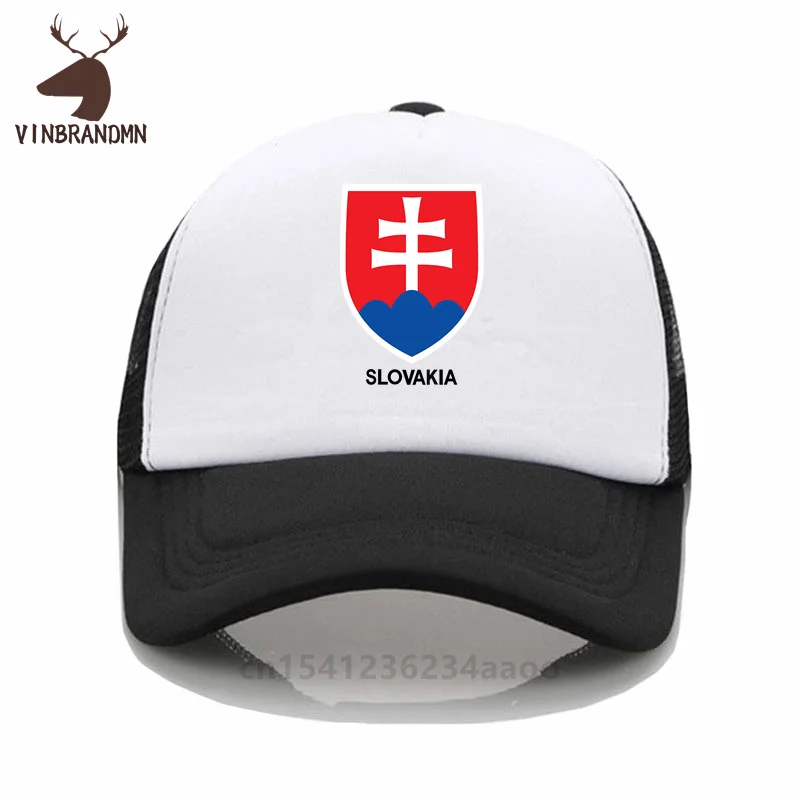 Slovakia National Emblem Retro Design Baseball Caps Summer Vintage Style Slovakia Flag Fashion Cool Bucket Hats Adjustable Caps