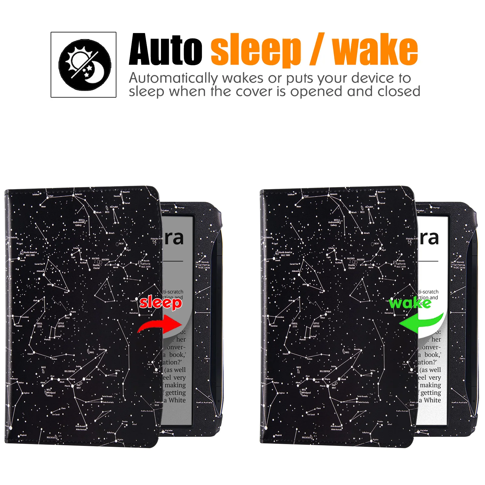 Stand Case for Pocketbook 700 Era/Era Colour e-Reader - Premium PU Leather Protective Cover with Hand Strap and Auto Sleep Wake