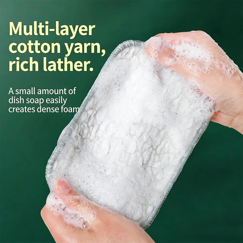 2026 New Generation Kitchen Cleaning Cloth Dishcloth Cleaning Pad Double-sided Silver Silk Cotton Thread Cleaning Cloth
