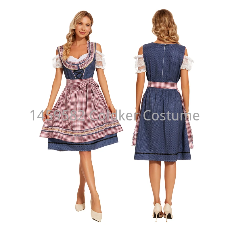 

Oktoberfest Bavarian Dress Festival Party Women's Beer Dress Ethnic Dress Heidi Dirndl Leiderhosen Beer Wench Maid Costume