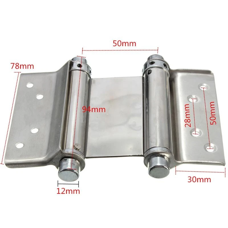 

2шт 3-дюймовые пружинные петли двойного действия из нержавеющей стали для салона, кафе, дверные качели