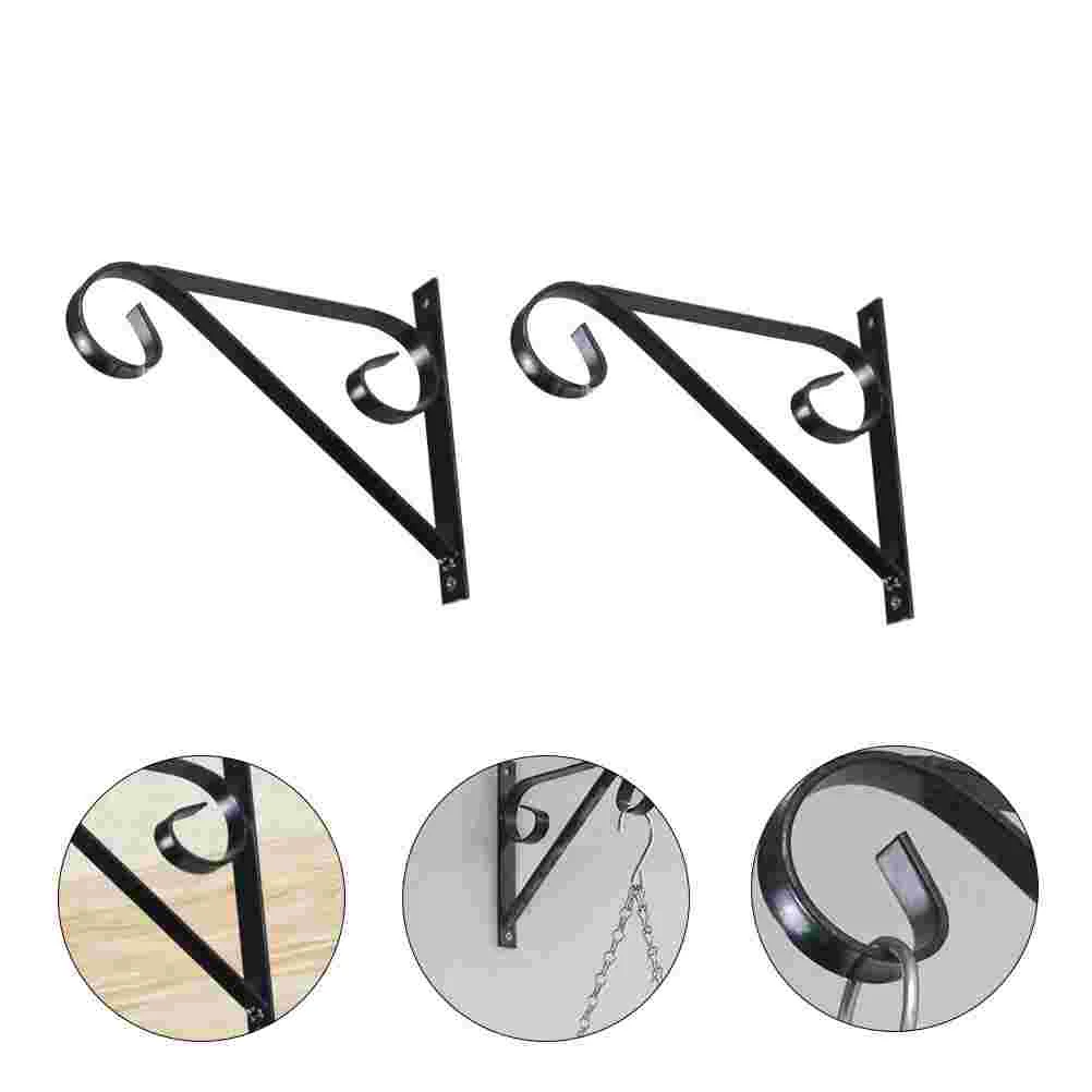 Soporte para plantas de hierro forjado, gancho para maceta, comederos para pájaros para exteriores, ganchos para macetero, soporte para el hogar, 2 uds.