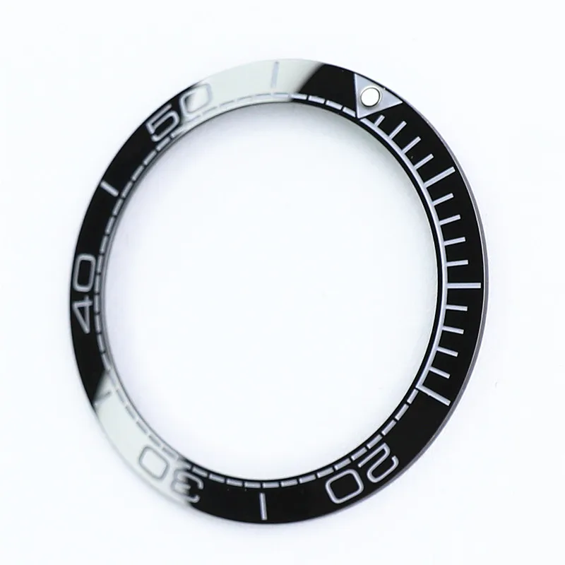 時計ケース用研磨セラミックベゼルインサート,改造部品,新しいシースタイルベゼルインサート,38mm, 38mm,skx007 mod