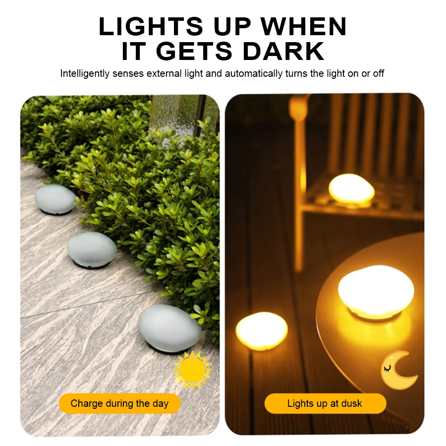 D2 Solar Stone Lights Outdoor  Waterproof Solar Powered Rock Light Outdoor Landscaping Spotlights Outdoor Solar Garden Lights