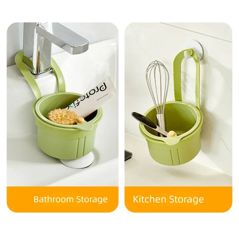 Sink Hanging Strainer Basket Detachable Openable Bottom Cover Kitchen Garbage Multifunctional Quickly Drain