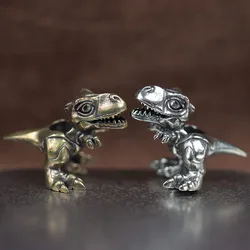 Tyrannosaurus Rex Brass Knife Bead Dinosaur EDC DIY Paracord Woven Lanyard Pendant Bracelets Charms Jewelry Hangings Accessories