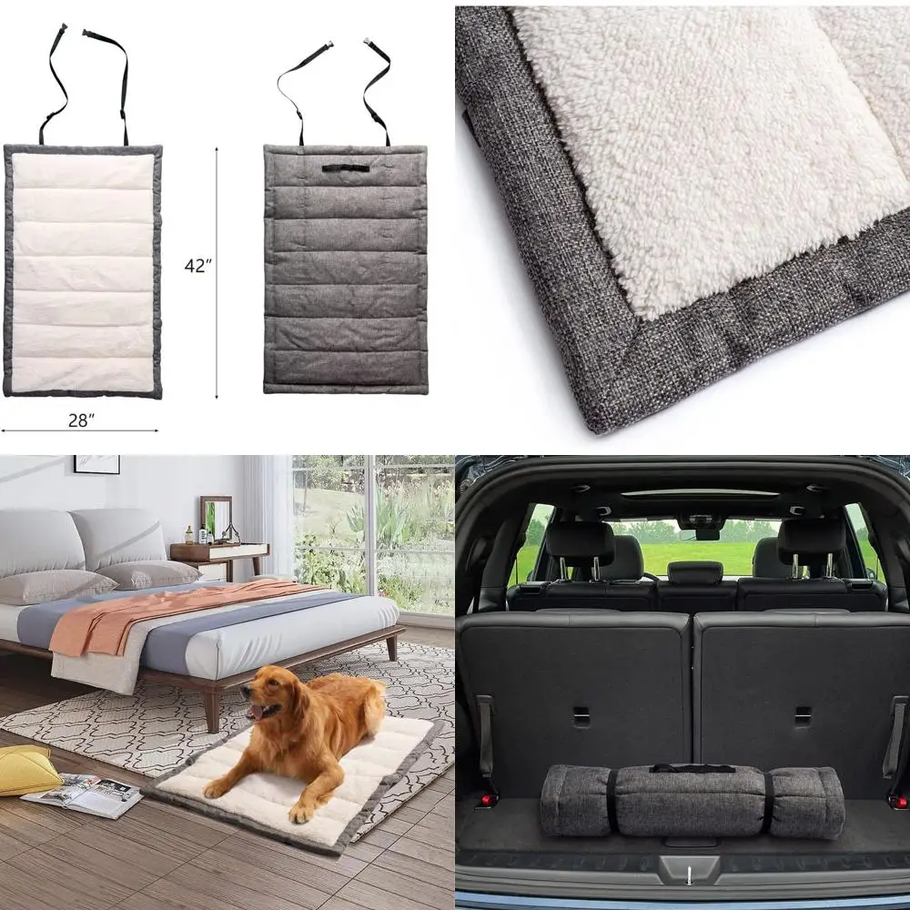 

Уличная лежанка для собак, портативный коврик для путешествий с собаками, складное снаряжение для кемпинга для животных, подстилка для клетки с ручками для переноски для крупных собак, очень мягкая, hine W