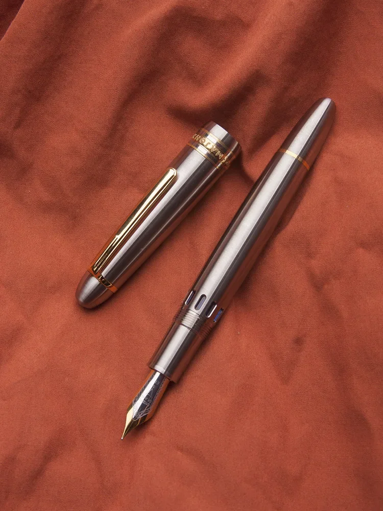 MAJOHN Ti-136 المعادن المكبس قلم حبر سبائك التيتانيوم EF/F/M 0.38/0.5/0.7 مللي متر بنك الاستثمار القومي قلم حبر مكتب الأعمال هدية Luxuris الكاتبين