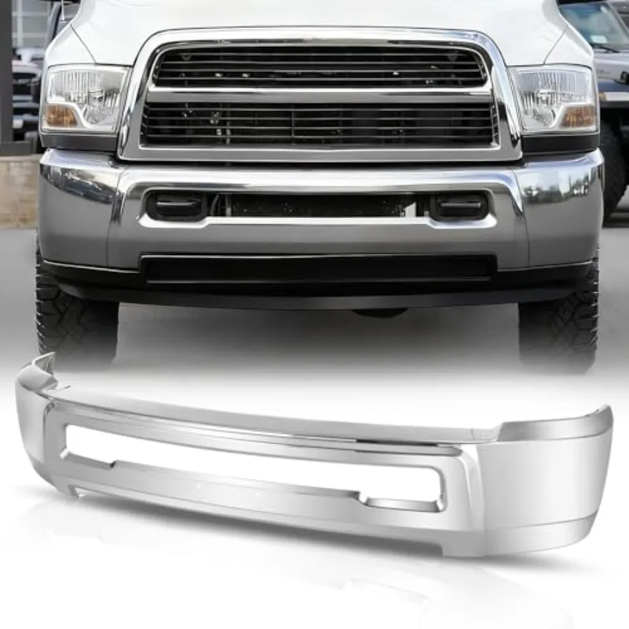 

Front Bumper Face Bar Replacement Compatible with 2010-2018 Dodge Ram 2500 3500, w/o Fog Light Cutouts, Parking Sensor Holes, P