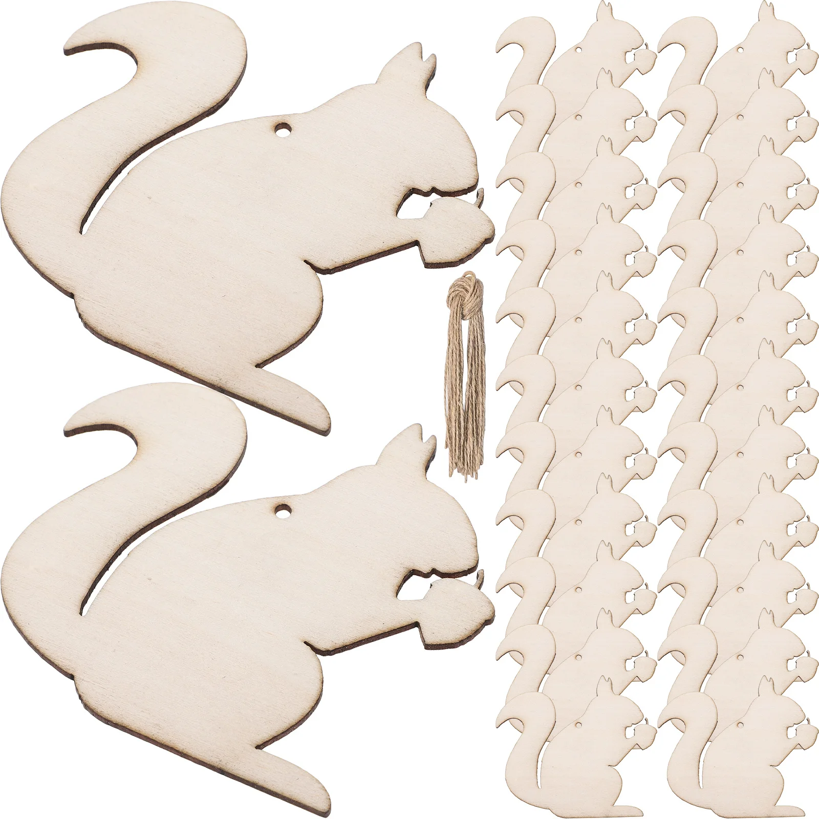 20 قطعة زينة على شكل سنجاب شرائح خشبية غير مكتملة للحرف اليدوية ديكور المنزل لوازم الحرف الأشكال الخشبية للحرف اليدوية #6