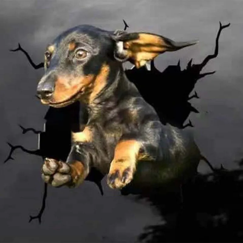 

Animal Wall Stickers All Kinds Of Puppy Stickers Creative Hole Car Window Electrostatic Stickers 15CM PVC KK