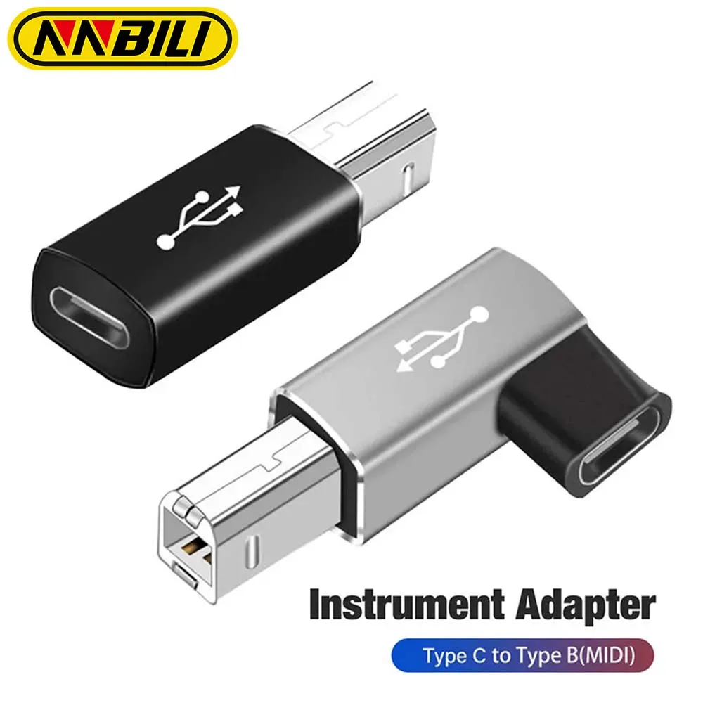 NNBILI USB Type C Female to USB B Male Adapter for Scanner Printer Converter Data Transfer Adapter for MIDI Controller Keyboard