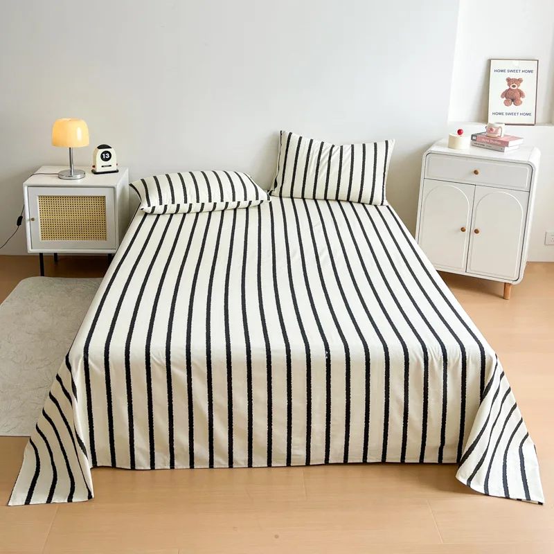 Cotton polished sheets three-piece set, pure cotton student dormitory single skin-friendly sheets three-piece set