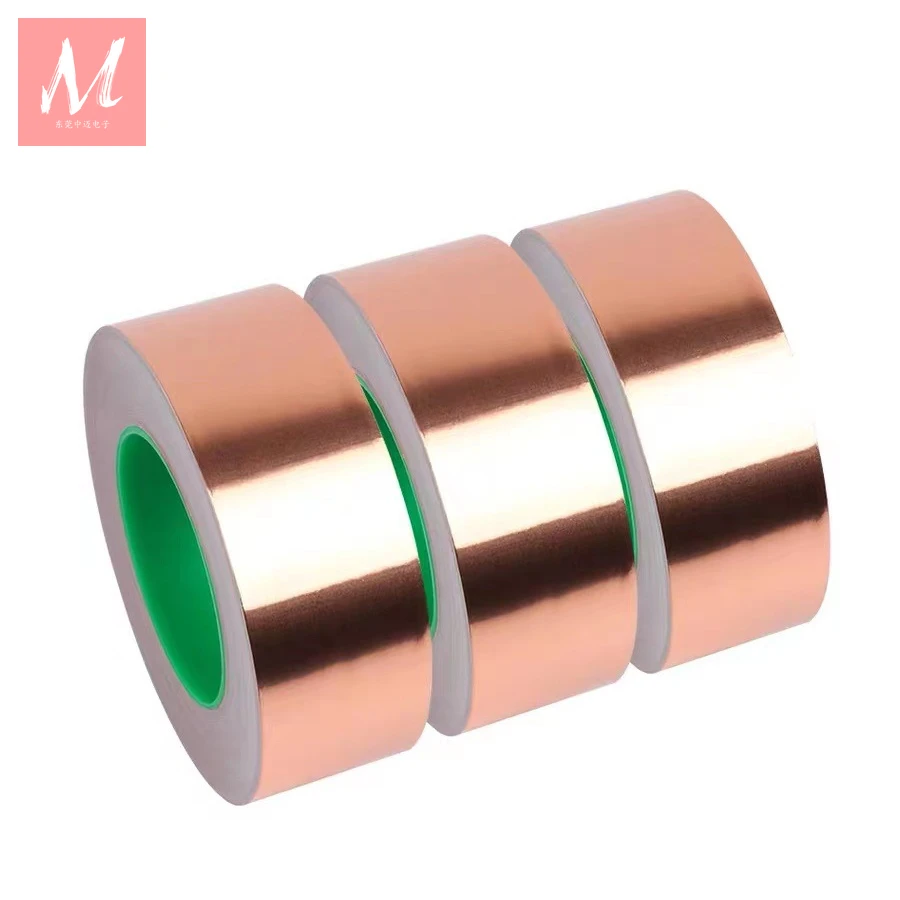 50meter Length 0.06mm Thickness Double Side Conductive Copper Foil Tape