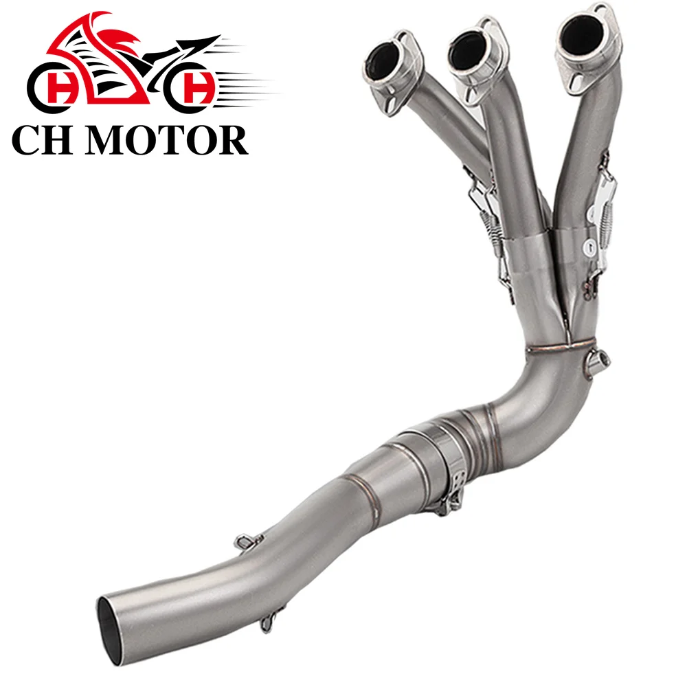 Full Motorcycle Systems Exhaust Escape Stainless Muffler Front Link Pipe For MT09 XSR900 Race AT2 2020-2024