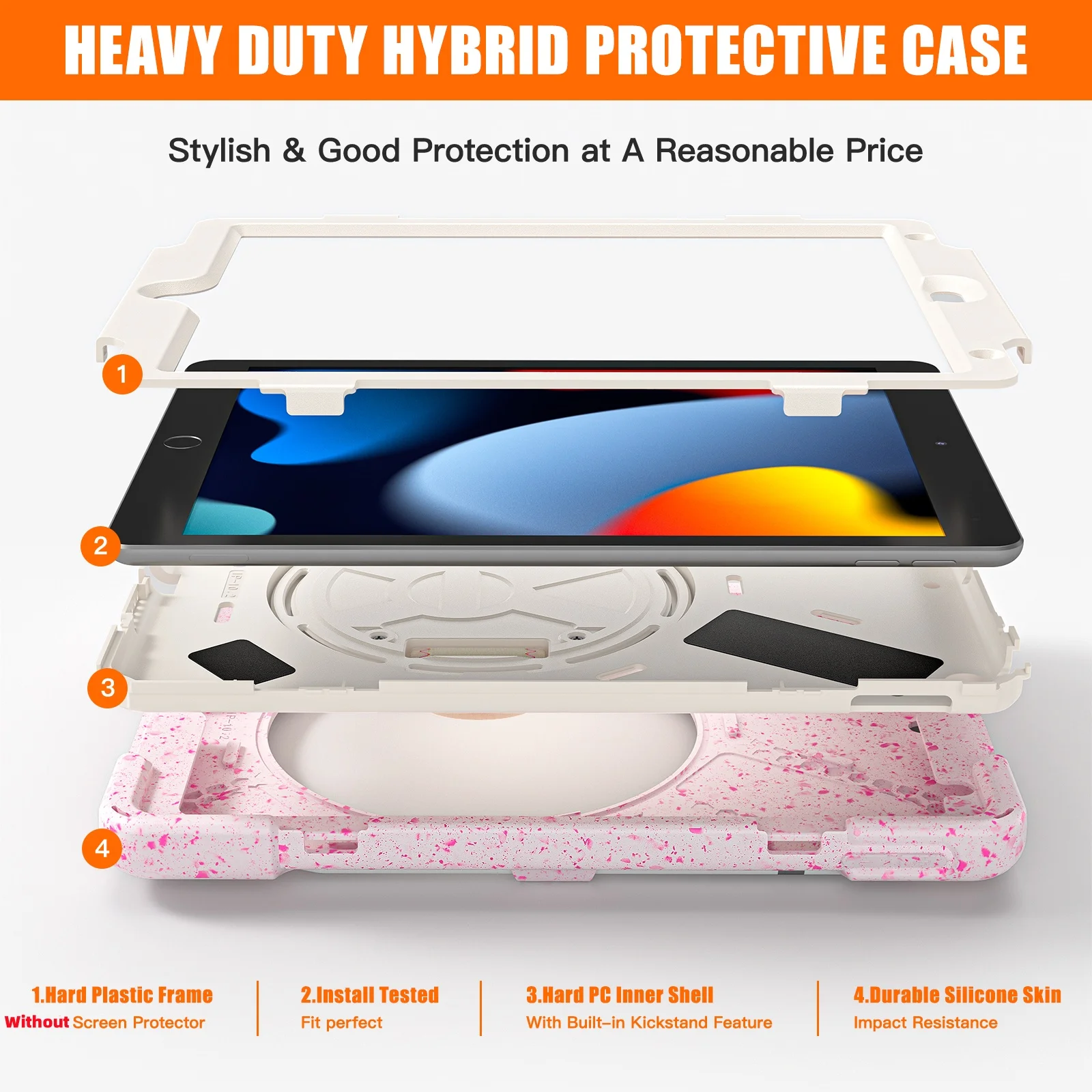 With Pen Holder Rugged Case For iPad 10.2