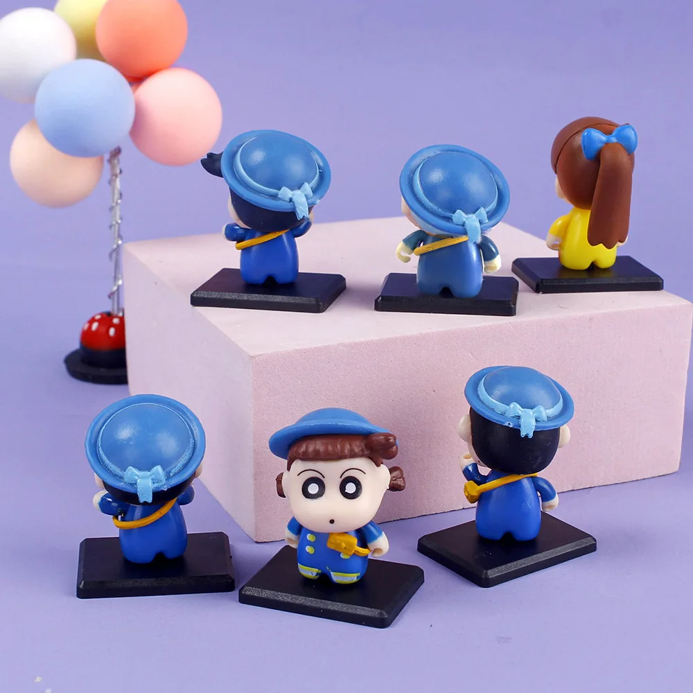 Nouveau 6 pièces/ensemble Anime Crayon shin-chan figurines Mini Nohara Shinnosuke poupée modèle voiture décoration enfants jouets Fans cadeau