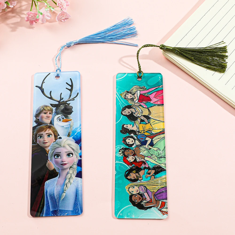 Disney Princess Bookmarks Cute Acrylic Bookmarks Cartoon Fans Collection Girls Memorial Gifts Ladies Reading Markers
