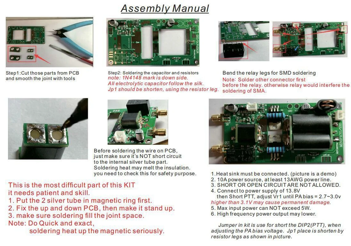 DIY kits 70W SSB Linear HF Power Amplifier MINIPA70 For YAESU FT-817 KX3