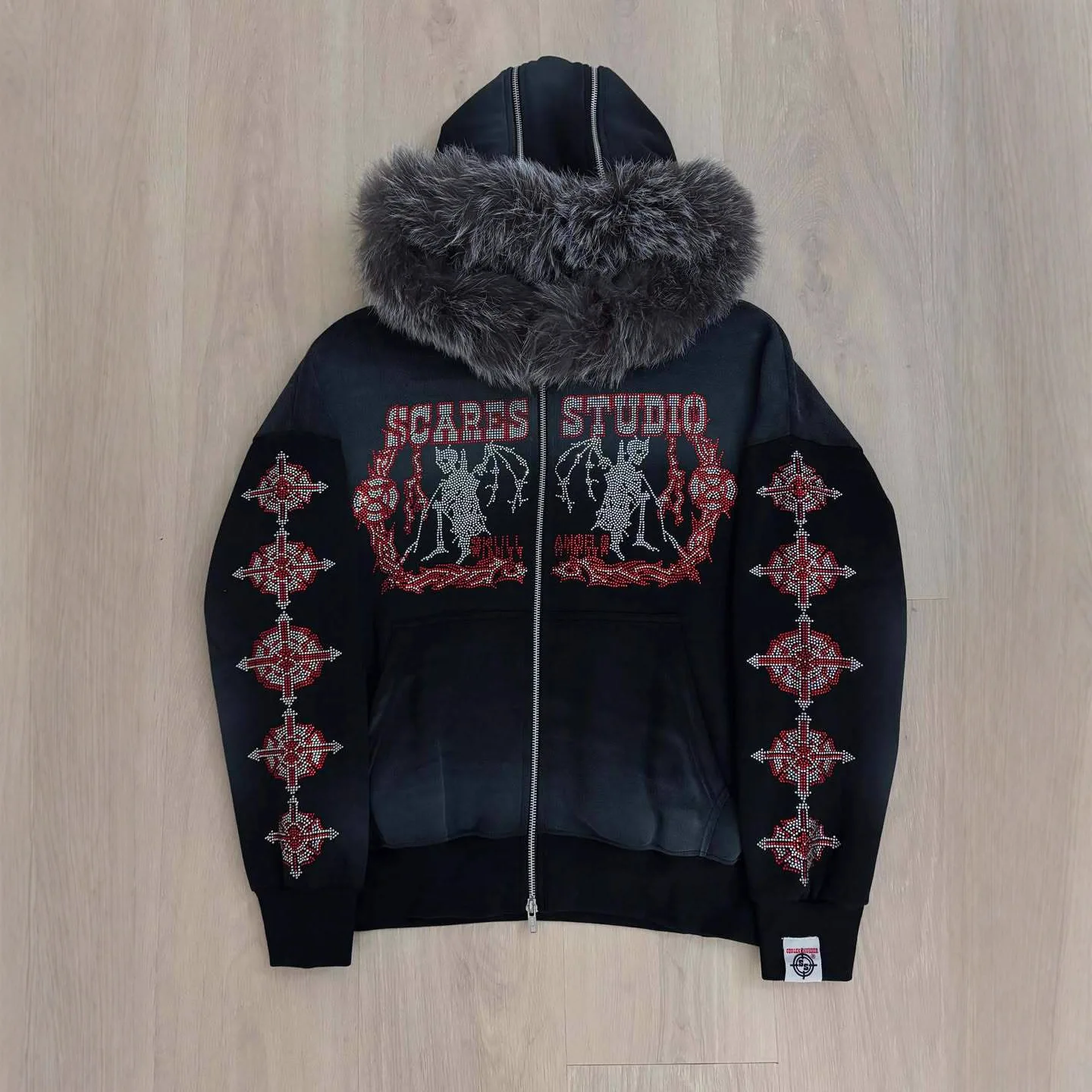 

Autumn Winter Warm Hip Hop Loose Fur Collar Hoodie Zip Up Street Style Unisex Sweatshirt For Men Women