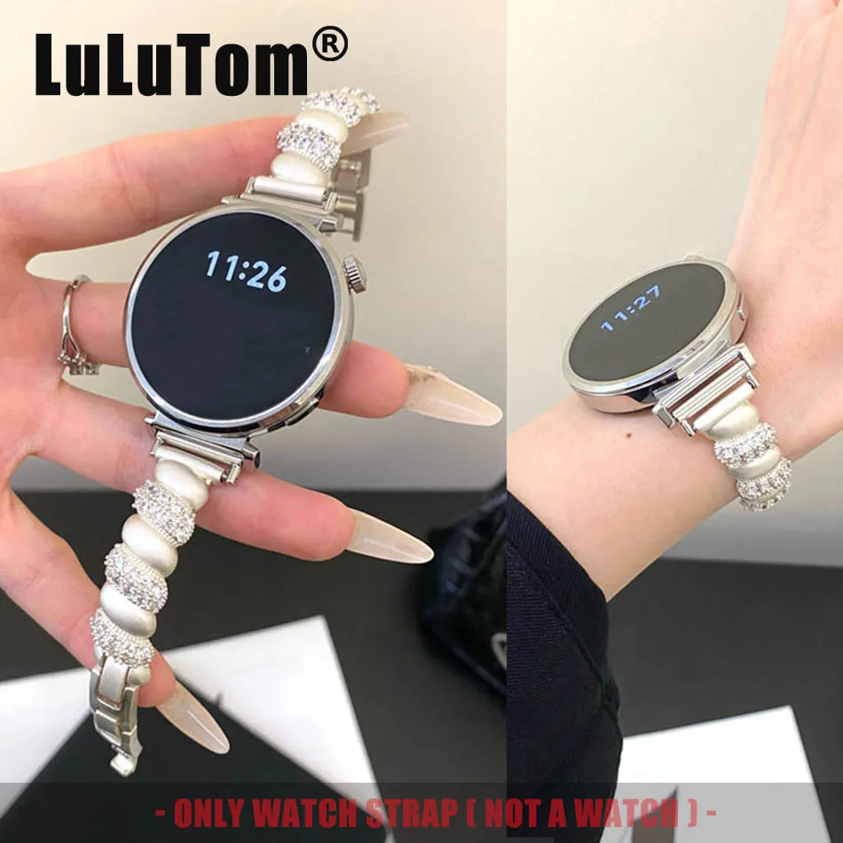 

Spiral Zirconia Watch Band 18mm 20mm 22mm for Samsung Galaxy Watch 7 6 5 4 3 Huawei GT 5 4 3 Pro 41mm 46mm Women Bracelet Strap