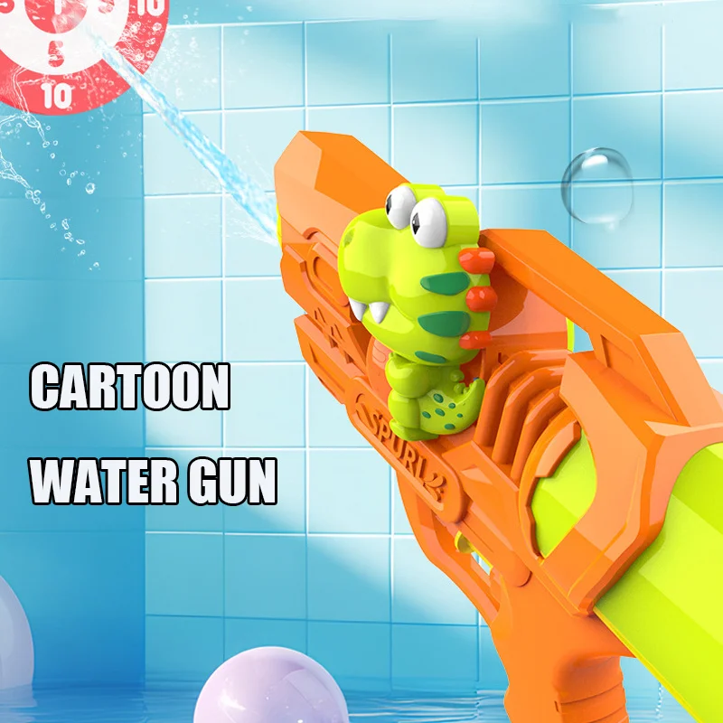 การ์ตูนไดโนเสาร์เป็ดน้ําปืนของเล่นขนาดใหญ่ความจุฤดูร้อน Holiday Pool Beach Water Blaster สเปรย์น้ําอัตโนมัติปืนพก