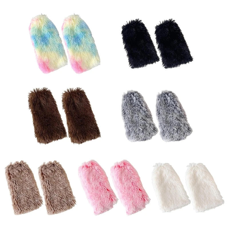 Cozy Winter Leg Warmers for Women Furry Boot Covers Cuffs Multiple Color Option