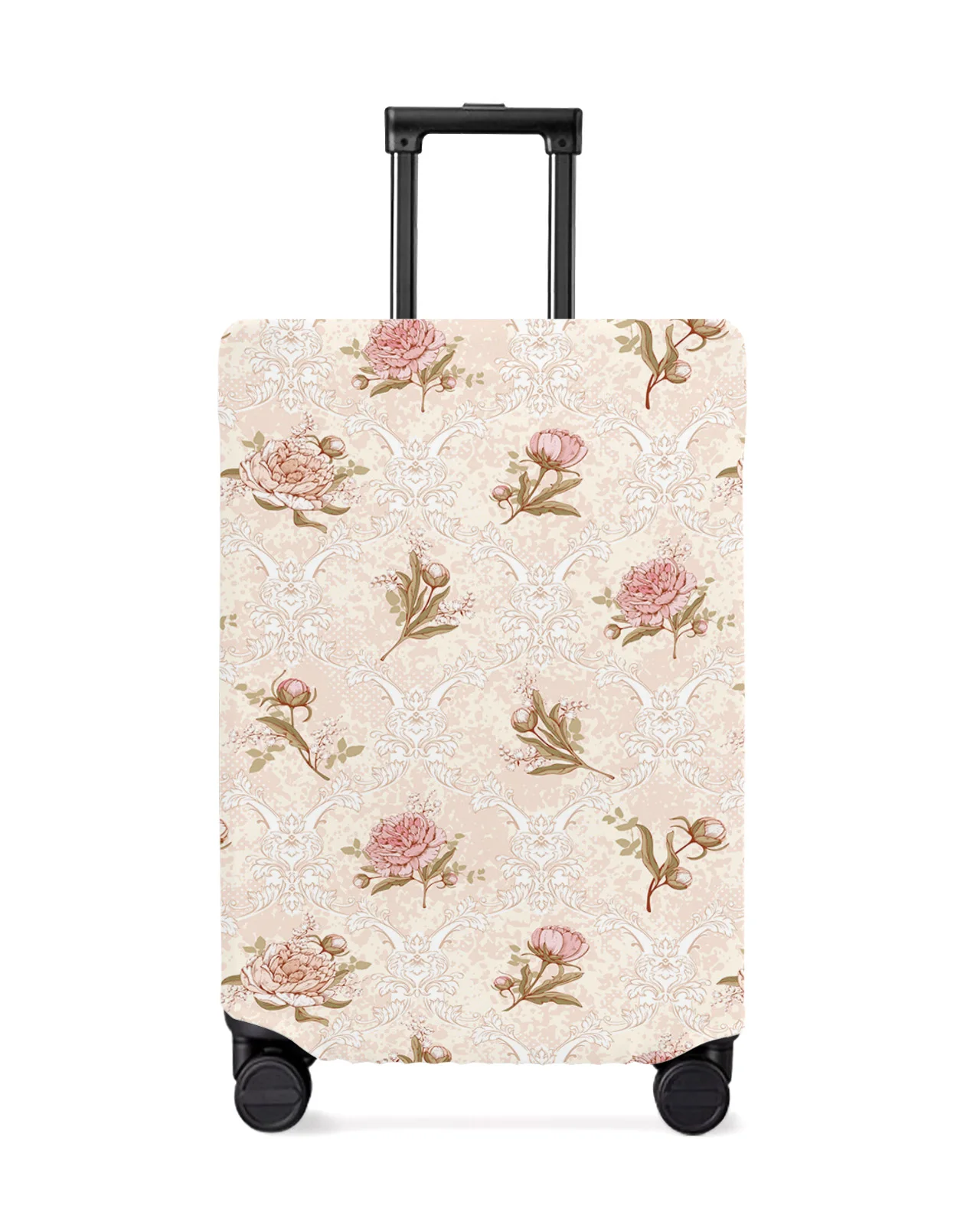 Dahlia Flower Leaves Retro Luggage Cover Stretch Suitcase Protector Baggage Dust Case Cover for 18-32 Inch Travel Suitcase Case