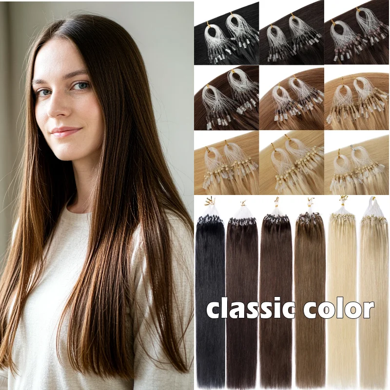 real-human-hair-micro-loop-extensions-100-strands-26inch-60-p8-613-boost-length-for-daily-natural-style-factory-dropship