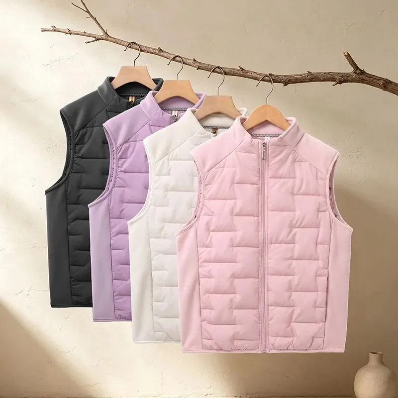 Women Down Cotton Waistcoat Jacket New 2026 Autumn Winter Vest Lightweight Warm Cold Resistant Heat Storage Sleeveless Coat
