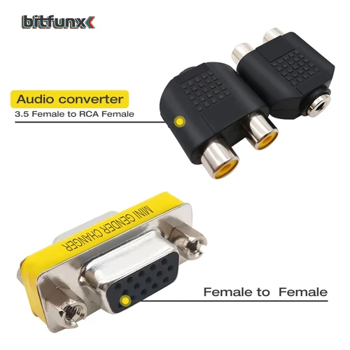 Imagen 2 del producto BitFunx-convertidor VGA para consola DreamCast, adaptador VGA para Monitor SEGA DC a VGA y Audio RCA + adaptador RCA de 3,5mm a 2 macho