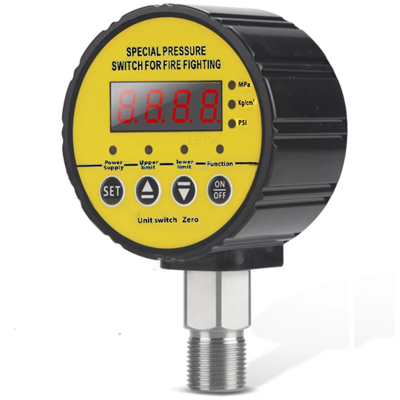 Imagem -02 - Digital Inteligente Medidor de Pressão Hidráulica Compressor de ar Digital Interruptor de Pressão Controlador Customizável Amarelo Peças Hc-y810