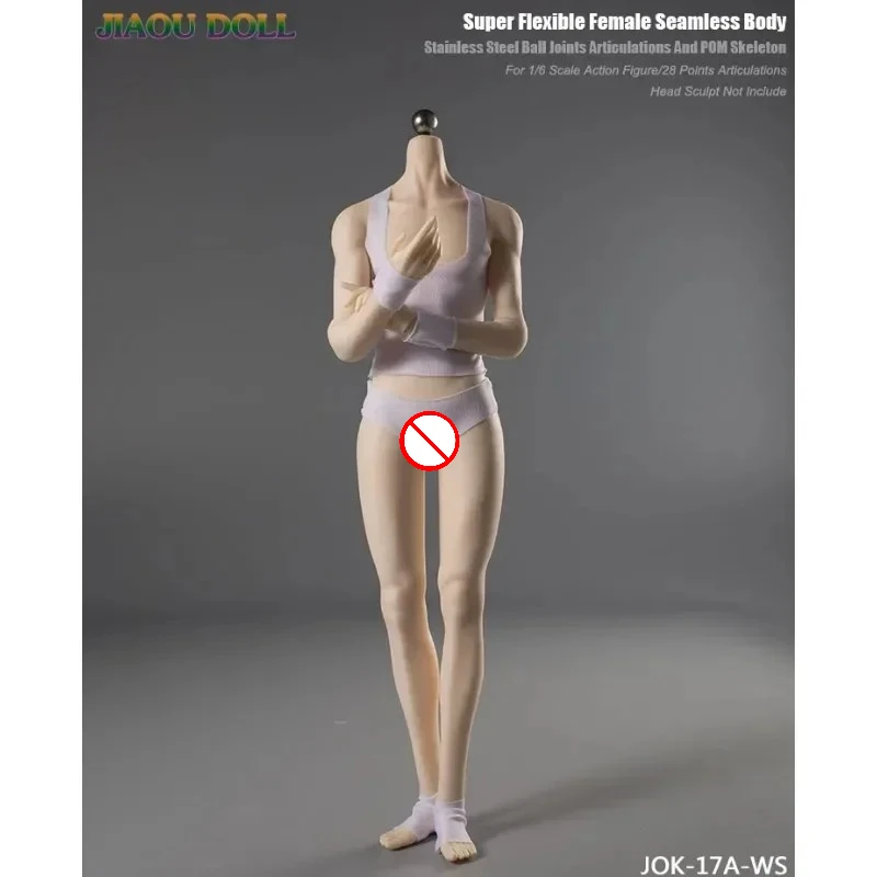 JIAOU JOK-17A 1/6 Scale Male Soldier Body Doll Thin Long Legs Super Flexible W/ Detachable Feet for Drawing Collection Display
