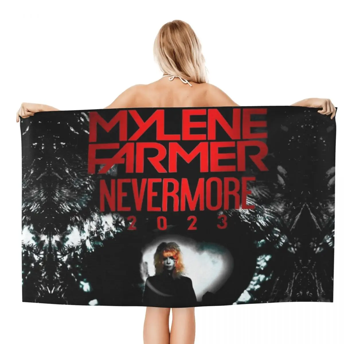 Mylene Farmer Nevermore 2023 Beach Towel Quick Drying French Singer Super Soft Microfiber Bath Sauna Towels