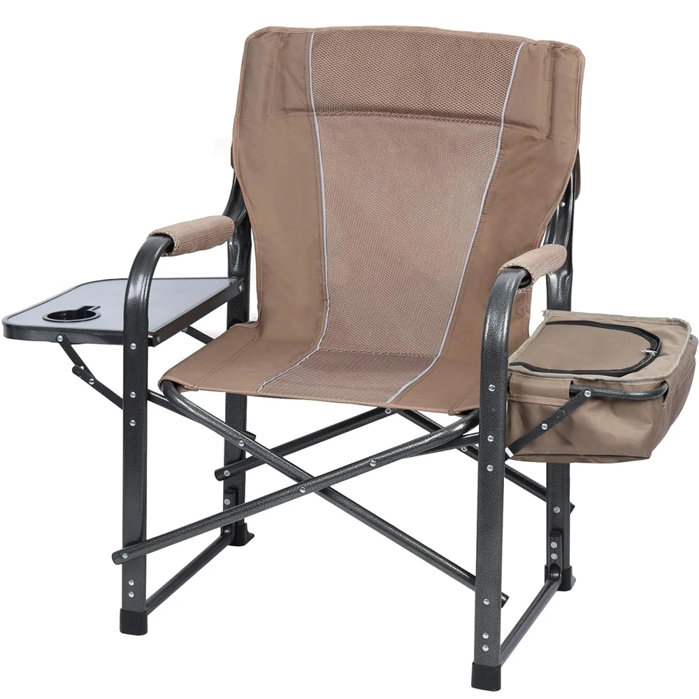 

Custom Casual Director Chair Lightweight Beach Chair Folding Camping Chair with Side Table and Ice Pack