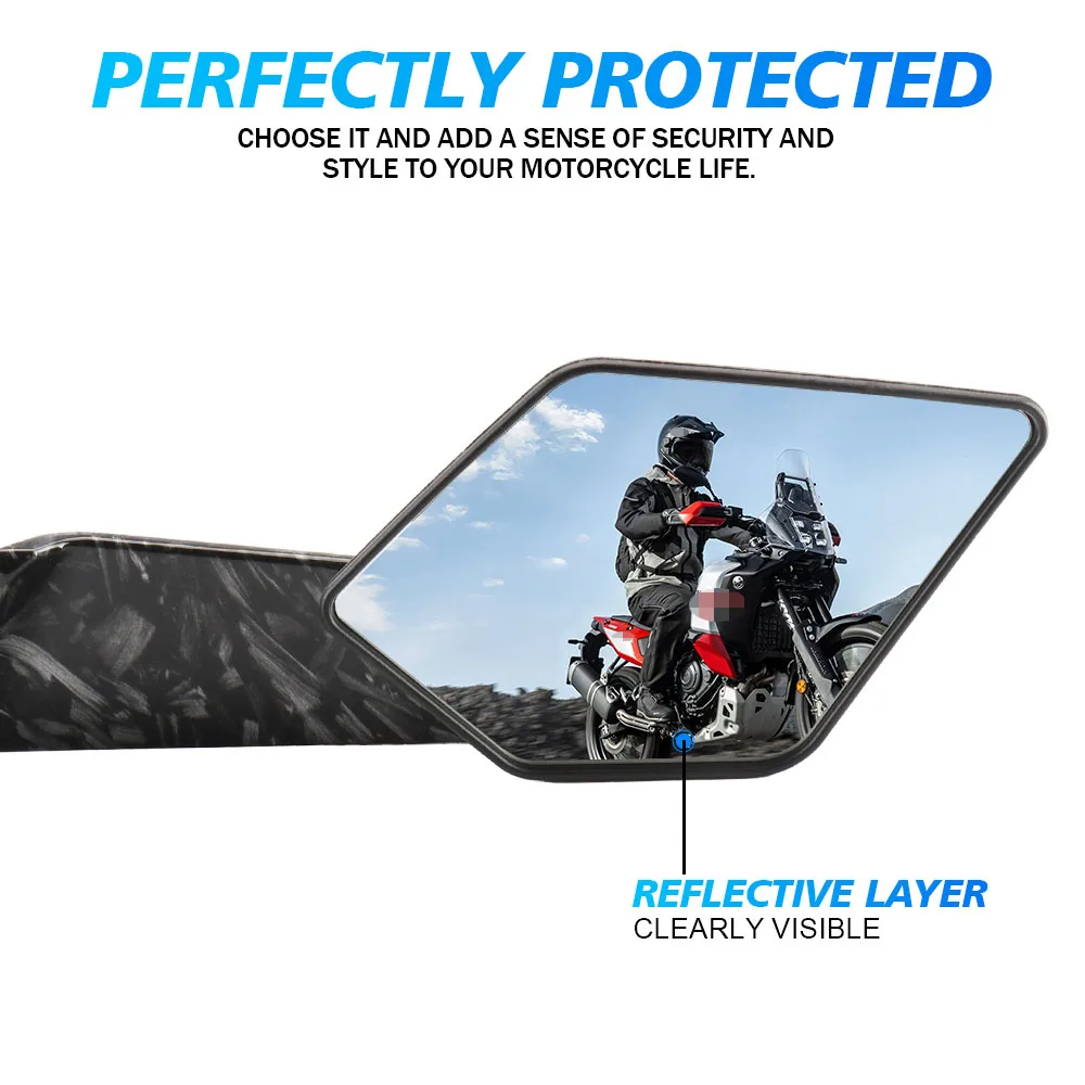 2PCS Adjustable Motorcycle Rear View Mirrors Suitable for Clear Visibility & Enhances Safety in Various Riding Condition