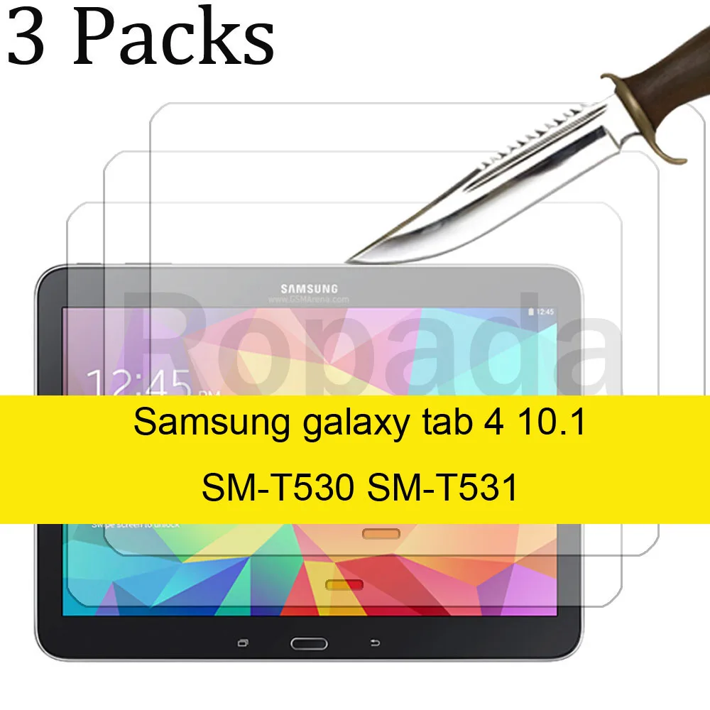 3PCS Glass screen protector for Samsung Galaxy Tab 4 10.1 SM-T530 SM-T531 SM-T535 tablet protective film