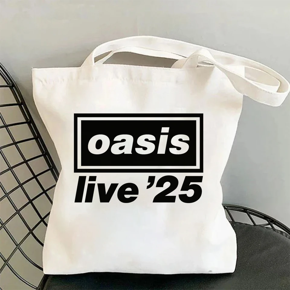 The Oasis Live 25 Tour 2025 Merch Canvas Bag Shopping Canvas