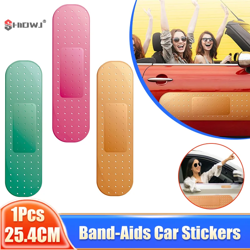 1Pc Funny Band-Aids Car Sticker Bandage Bumper Stickers Truck RV Decals Dented Stickers Car Decoration Accessories