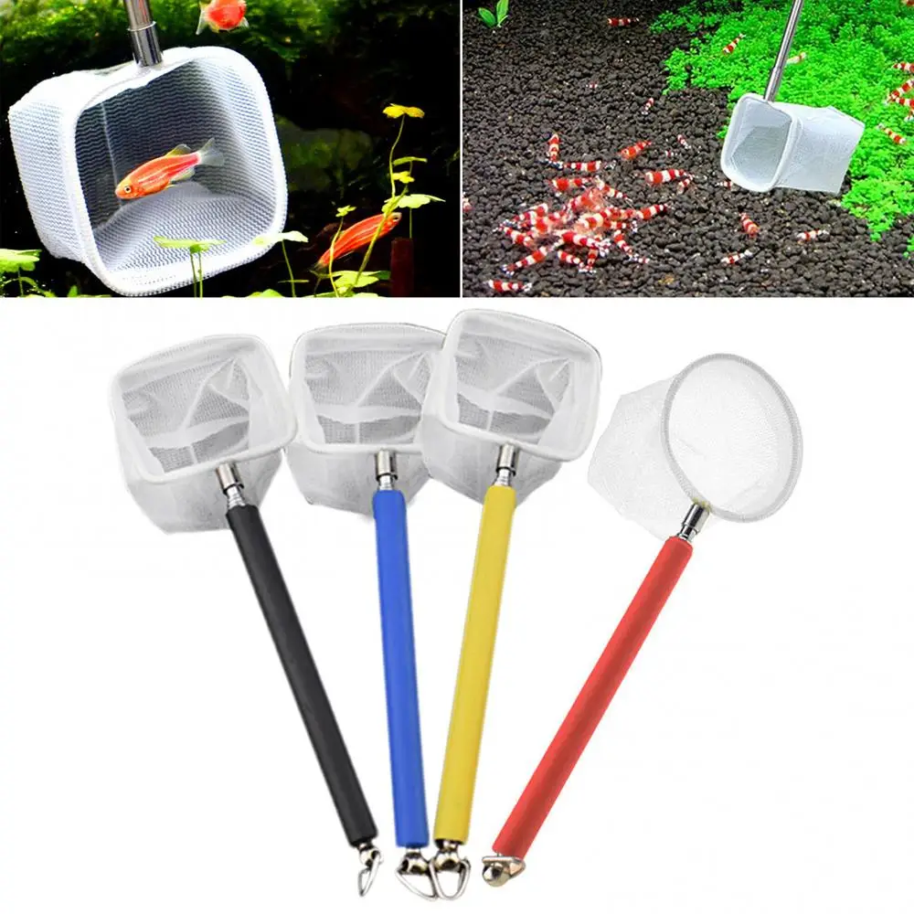 Portable Mini Adjustable Telescopic Shrimp Fishing Net Mesh Aquarium Accessory